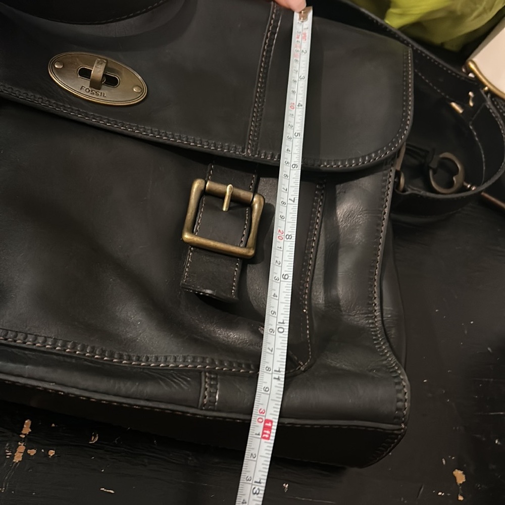 Fossil black leather laptop bag - Picture 12 of 12